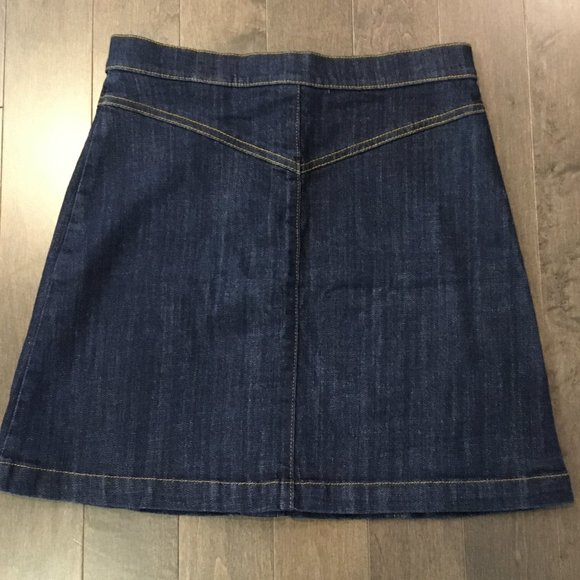 H&M Short Denim Skirt with Gold Buttons in Front - Picture 2 of 7
